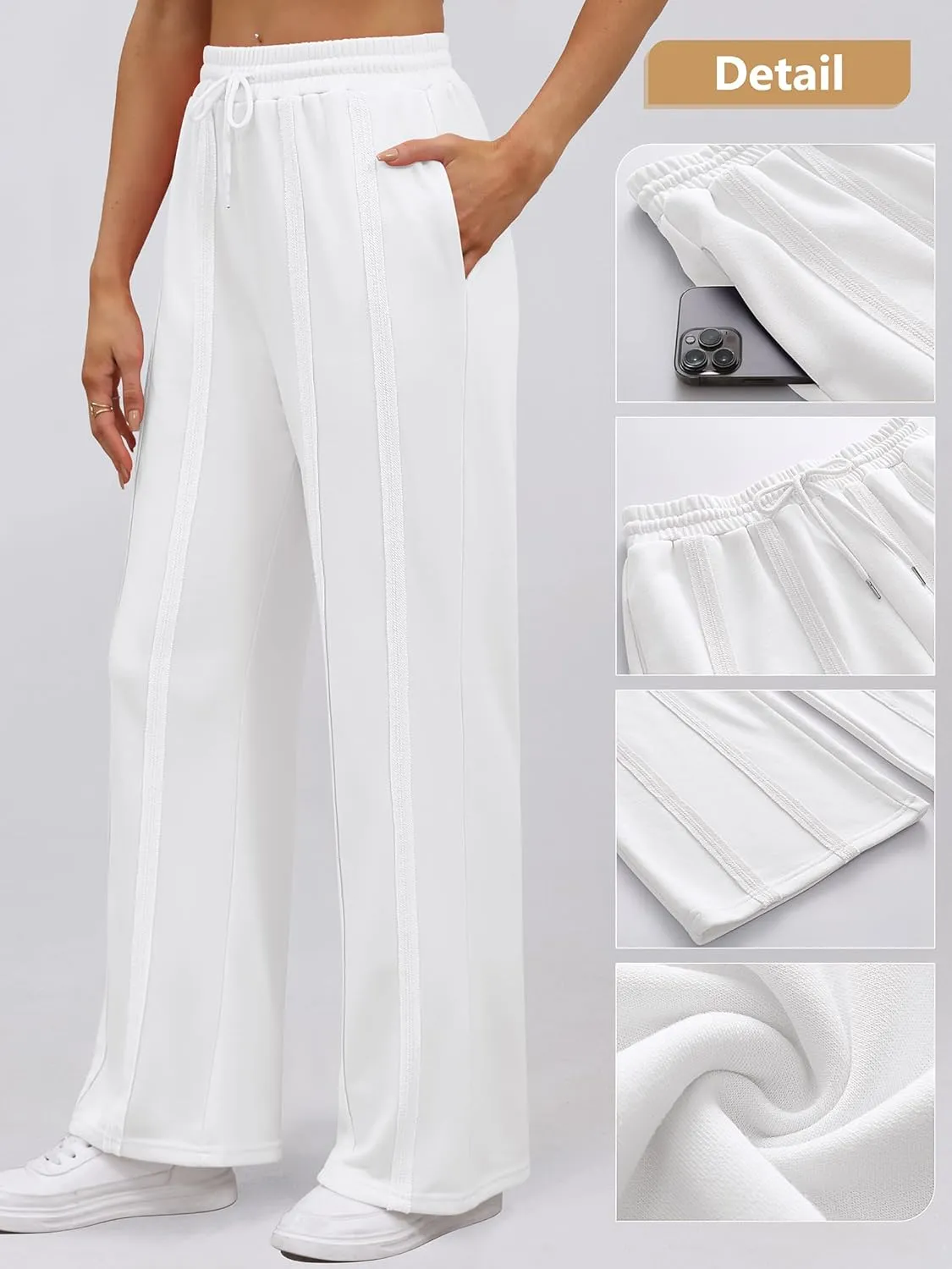 ANRABESS Women High Waist Wide Straight Leg Sweatpants Casual 2025 Joggers Sweat Lounge Pants with Pockets
