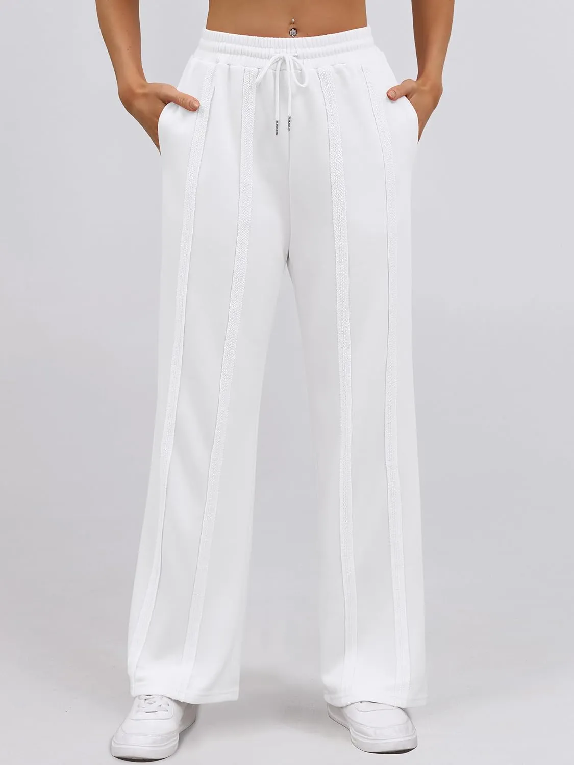 ANRABESS Women High Waist Wide Straight Leg Sweatpants Casual 2025 Joggers Sweat Lounge Pants with Pockets