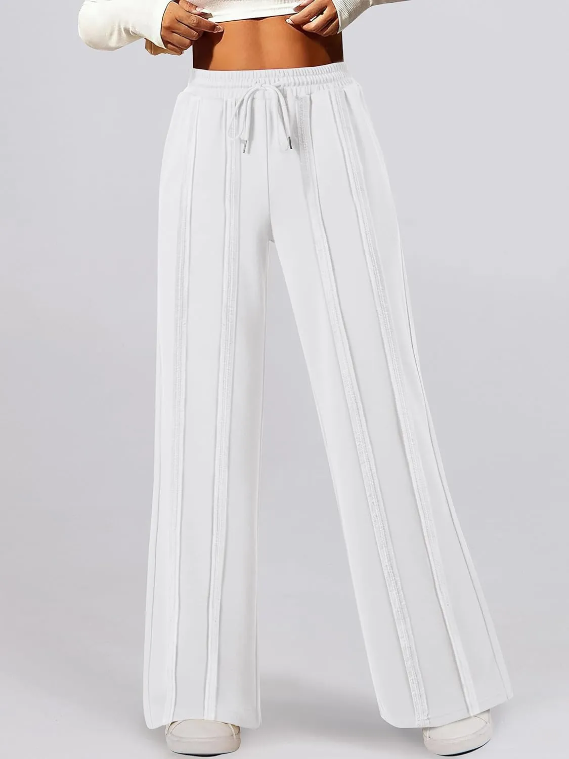 ANRABESS Women High Waist Wide Straight Leg Sweatpants Casual 2025 Joggers Sweat Lounge Pants with Pockets