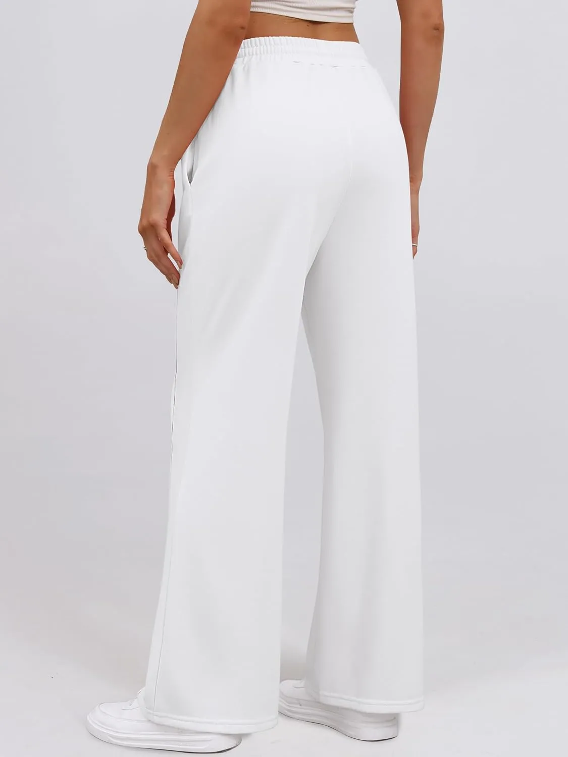 ANRABESS Women High Waist Wide Straight Leg Sweatpants Casual 2025 Joggers Sweat Lounge Pants with Pockets