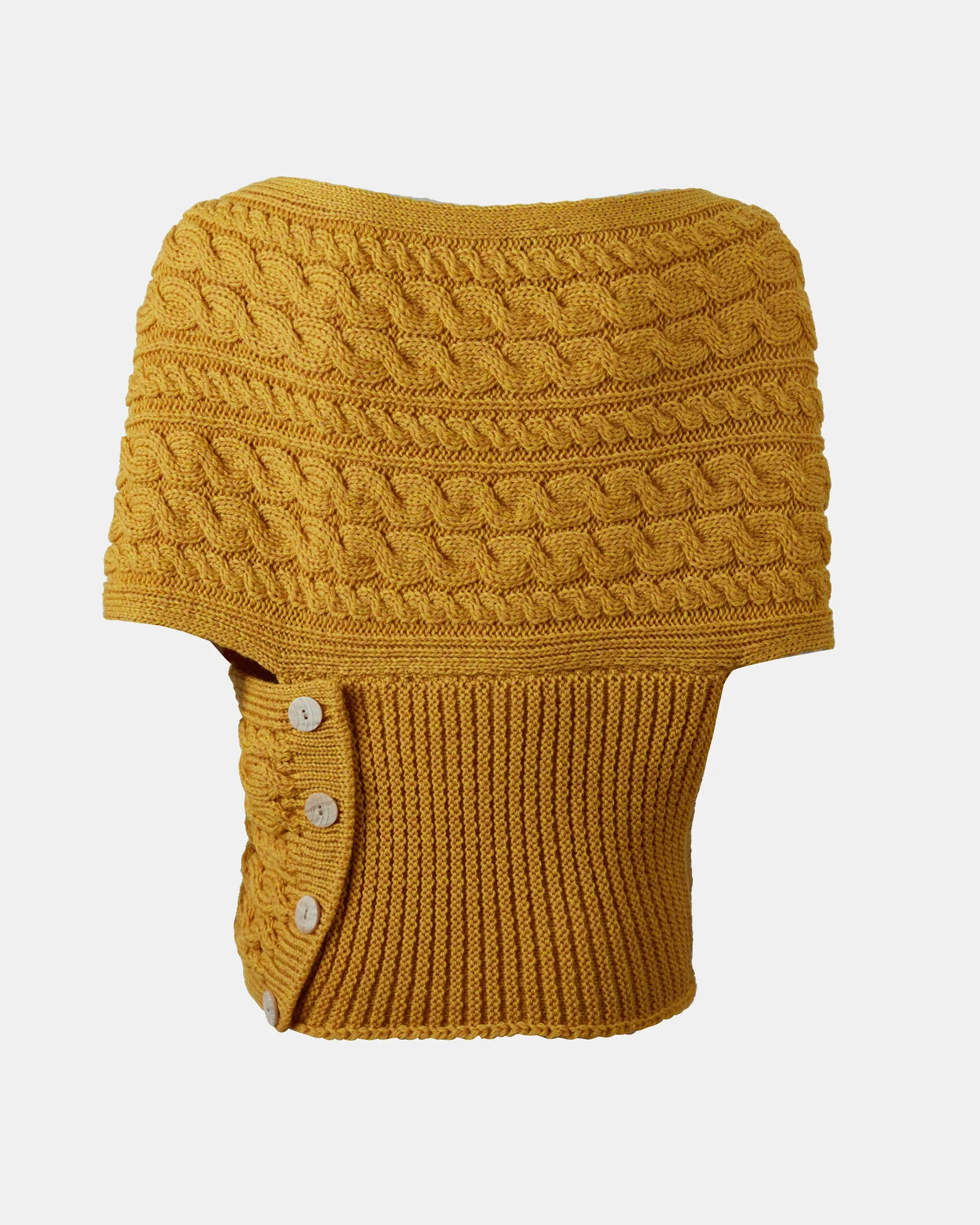 Aran Crossover Wrap | Sunflower