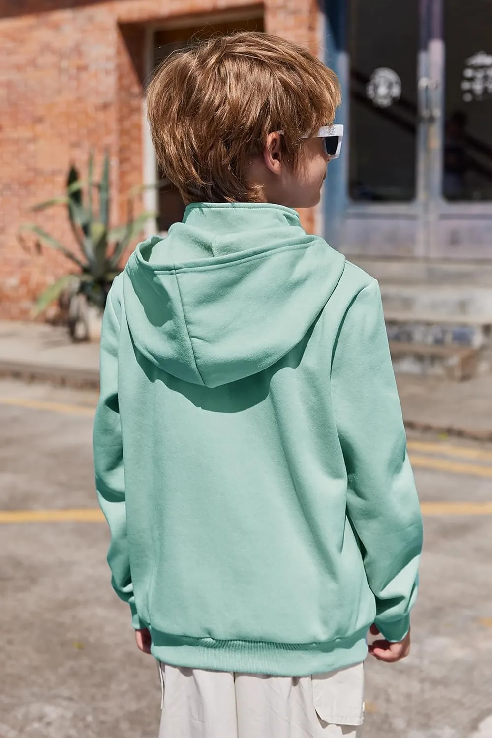 Arshiner Boy's Loose Fit Quarter-Zip Pullover Hoodie Sweatshirt - Lightweight Fleece - 4~12 Years Kids