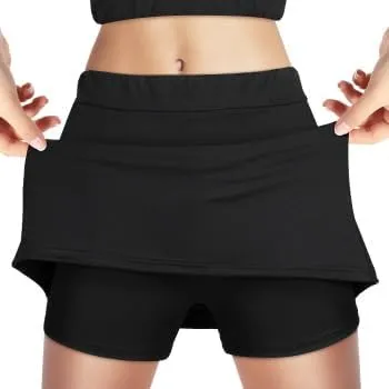 Athletic Skirt Skort Golf Skirts with Skort Black Tennis Skirt Athletic Sport Skirt Women Running Skirt Active Clothing Size S, Small Plus Short