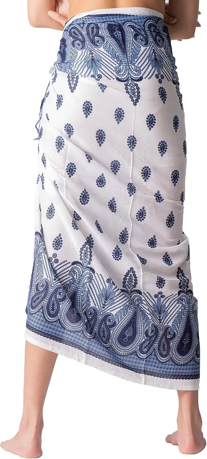 B BANGKOK PANTS Womens Boho Skirt Sarong Wrap Maxi Skirts Tie Up Waist Beach Cover Up