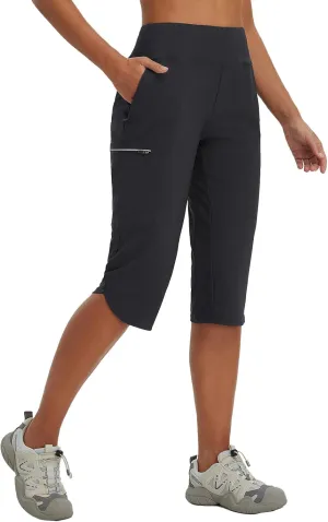 baleaf Women's 17'' Capri Pants Lighweight Cargo Capris Quick Dry Zipper Pockets Hiking Biking Casual Outdoor