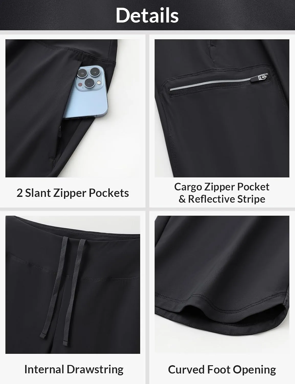 baleaf Women's 17'' Capri Pants Lighweight Cargo Capris Quick Dry Zipper Pockets Hiking Biking Casual Outdoor