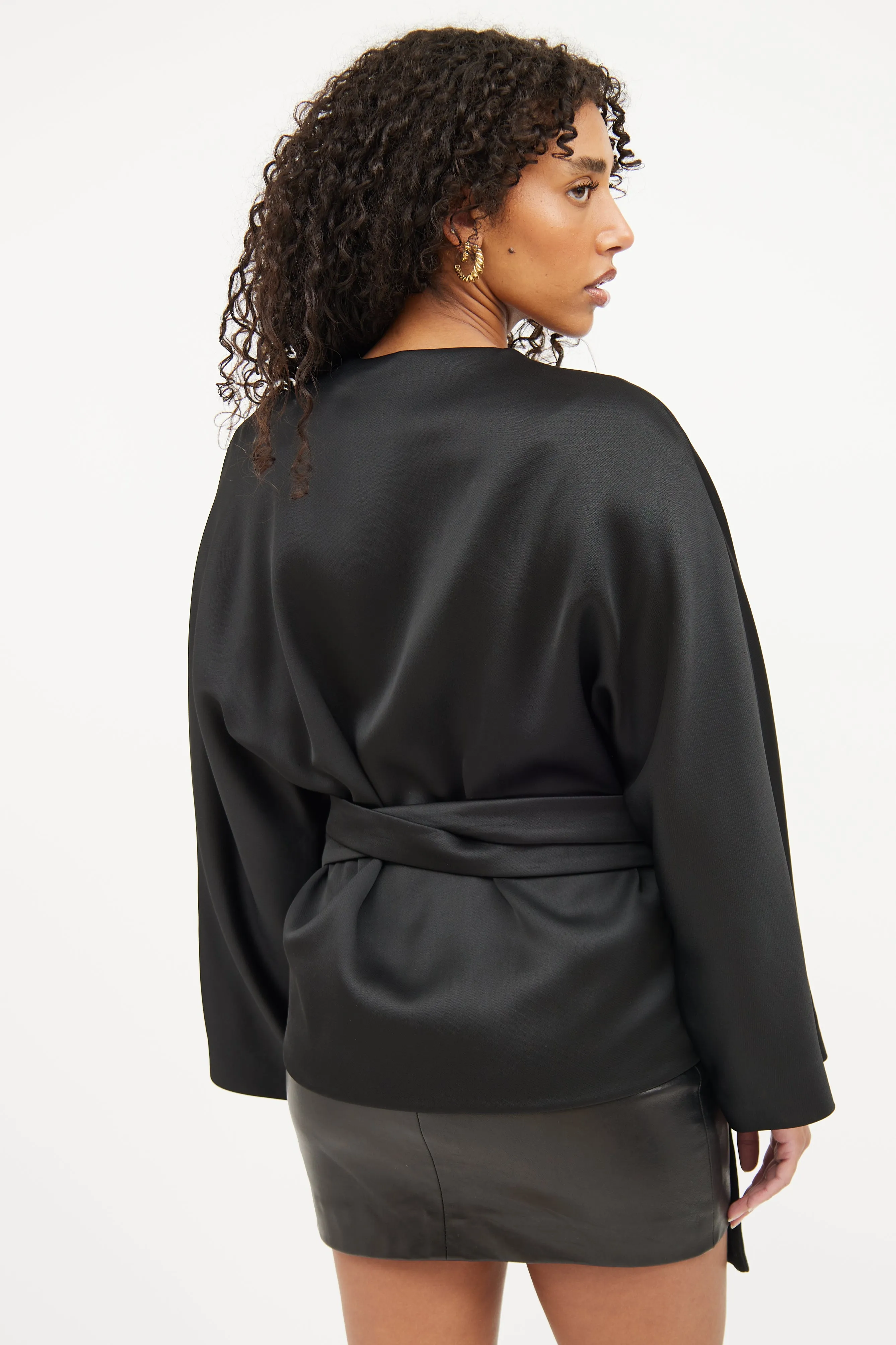 Black Wrap Long Sleeve Cardigan