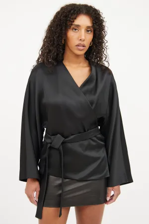 Black Wrap Long Sleeve Cardigan