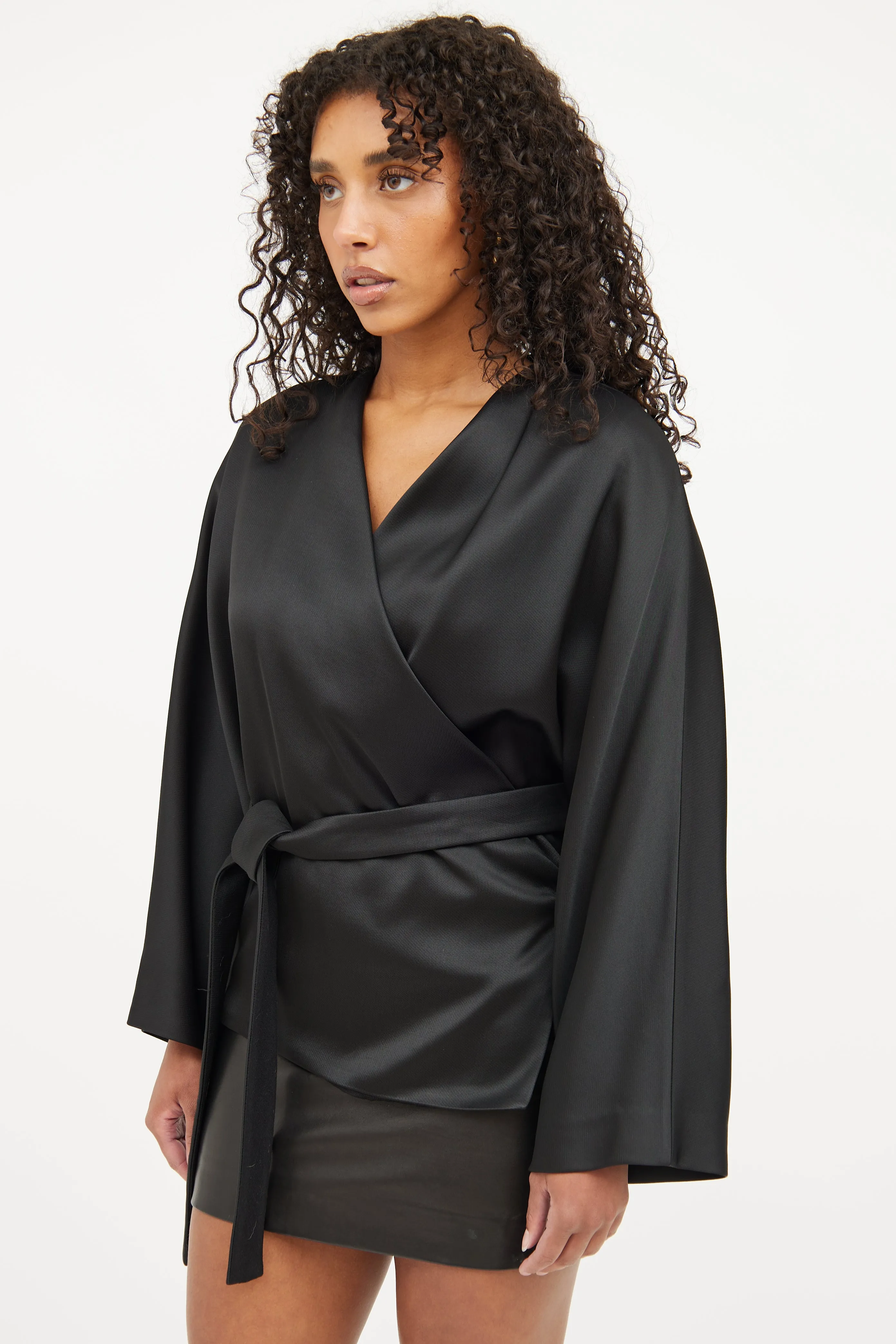 Black Wrap Long Sleeve Cardigan