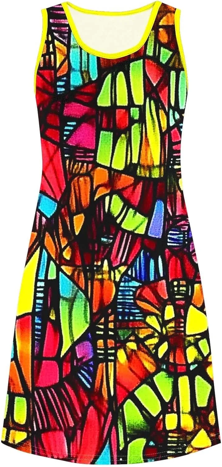 Boho Dresses for Women 2025 Summer Floral Cute Sundress Casual Sleeveless Tank Beach Mini Dress with Pocket