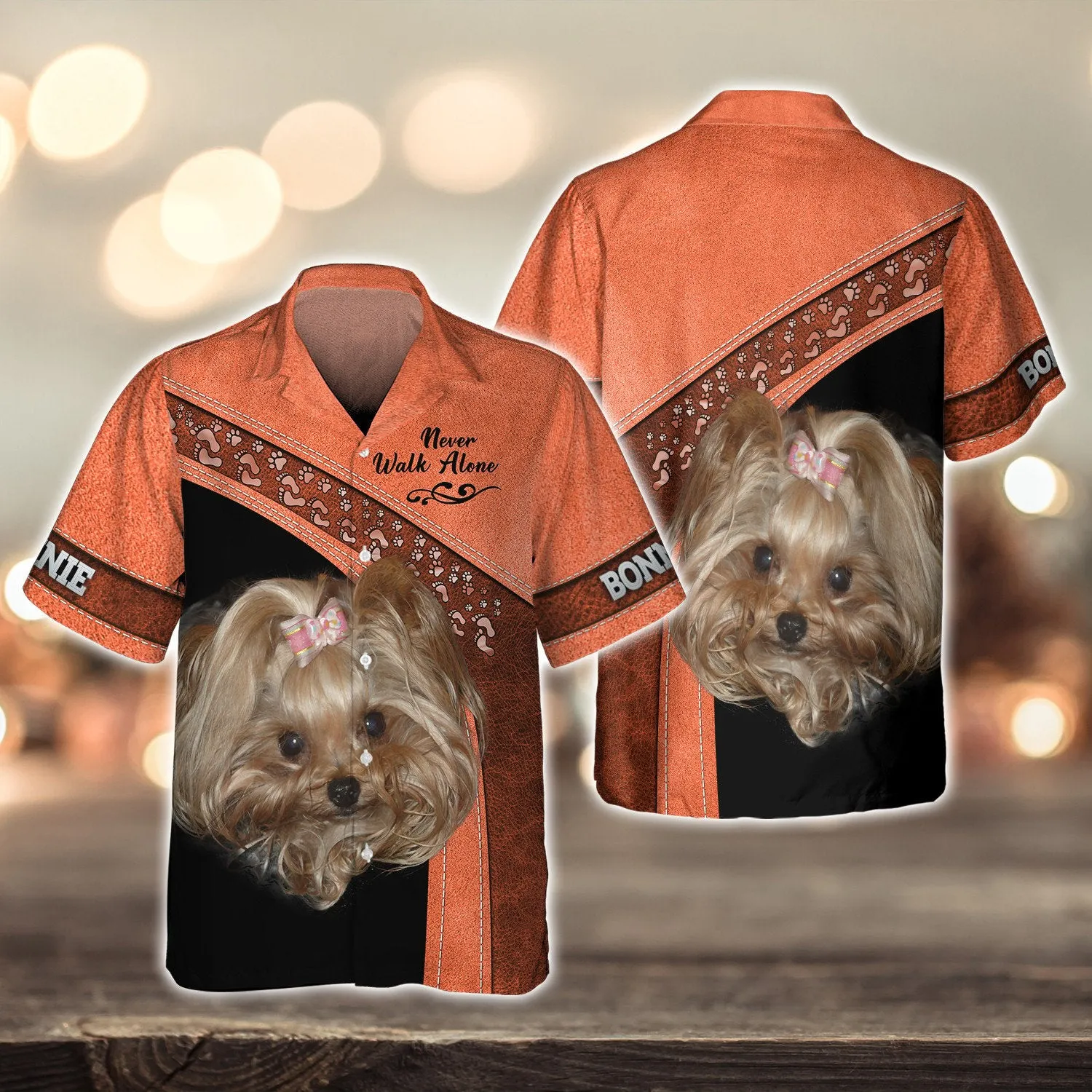 BONNIE Love Never Walk Alone Love Orange 3D Full Print Shirts, Shirt For Dog Lovers, Dog Memorial Gifts for loss of Dog
