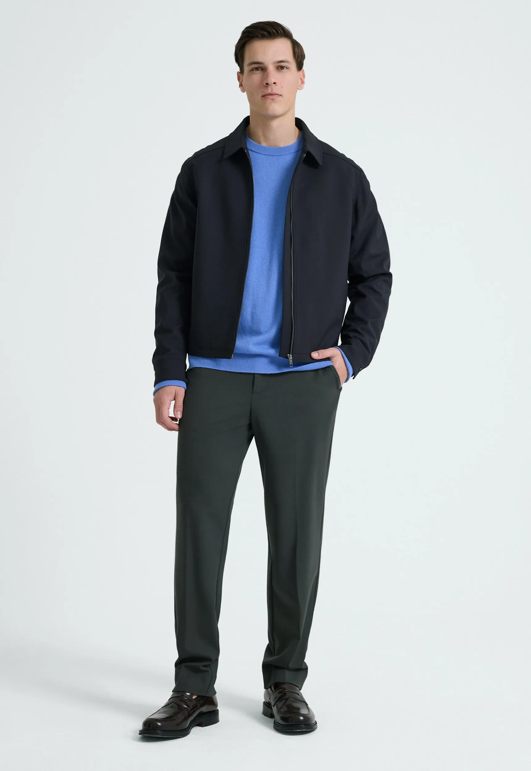 Card Wool Cashmere Sweater - Bleu