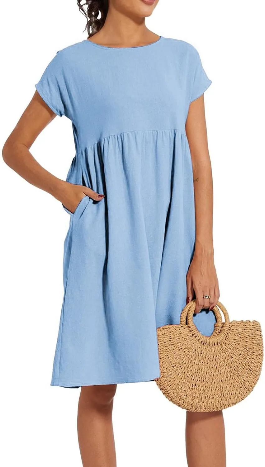 Casual Summer Dresses for Women 2025,Women's T Shirt Dress Boho Dresses Beach Vacation Plus Size Short Sleeves Dress