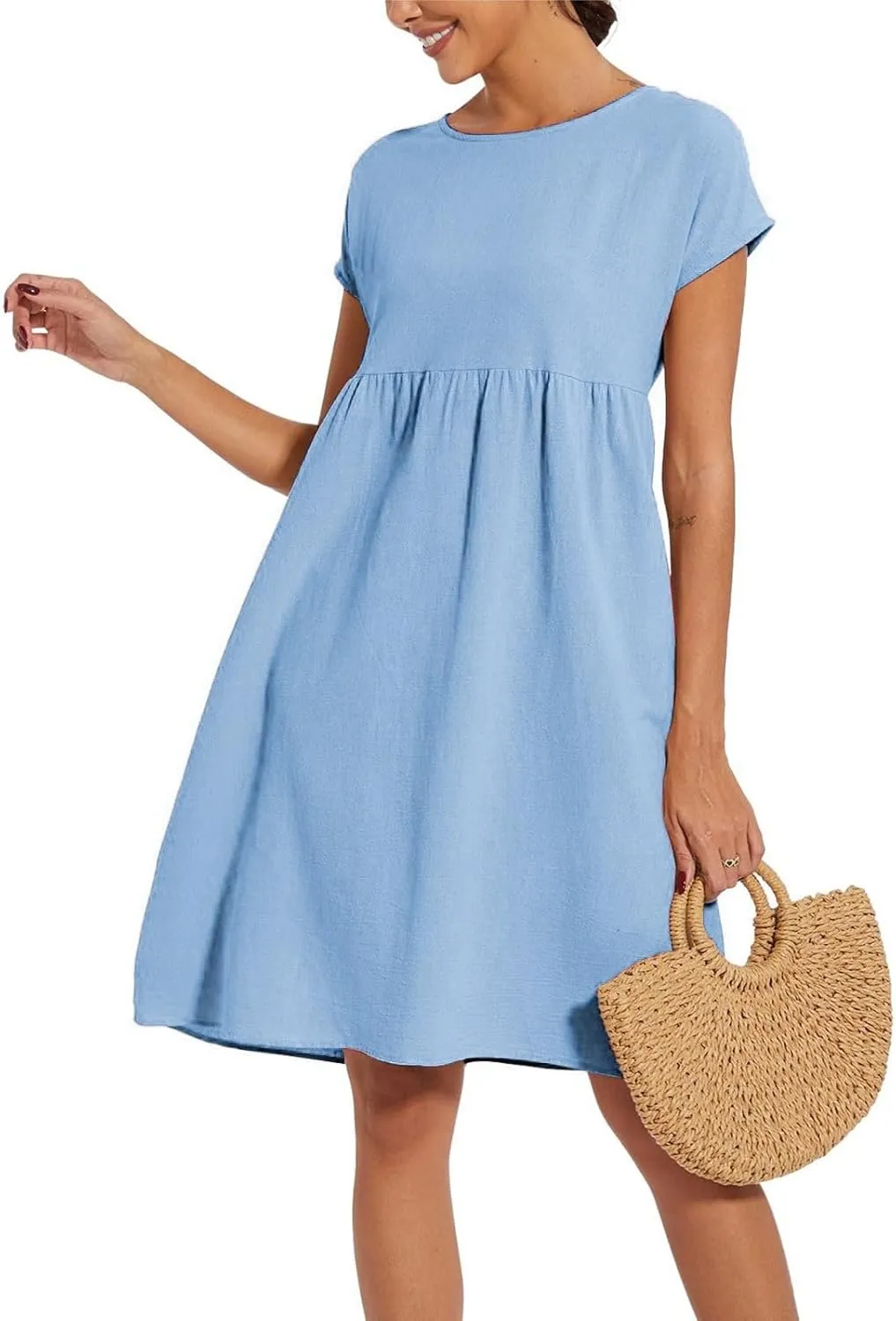 Casual Summer Dresses for Women 2025,Women's T Shirt Dress Boho Dresses Beach Vacation Plus Size Short Sleeves Dress