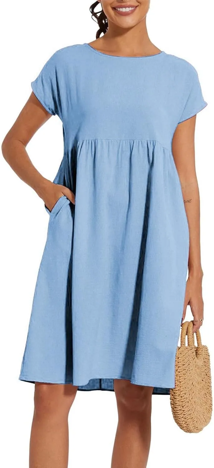Casual Summer Dresses for Women 2025,Women's T Shirt Dress Boho Dresses Beach Vacation Plus Size Short Sleeves Dress