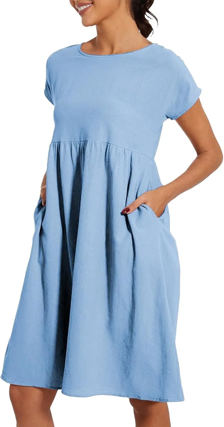 Casual Summer Dresses for Women 2025,Women's T Shirt Dress Boho Dresses Beach Vacation Plus Size Short Sleeves Dress