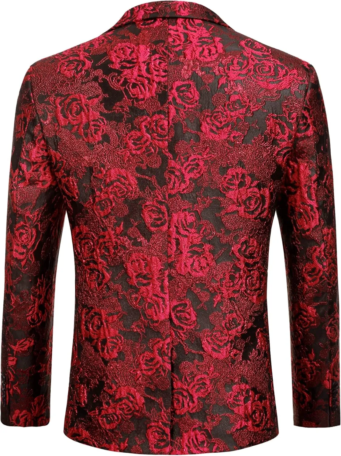 COOFANDY Men's Floral Tuxedo Jacket Rose Embroidered Suit Jacket Wedding Prom Dinner Party Blazer