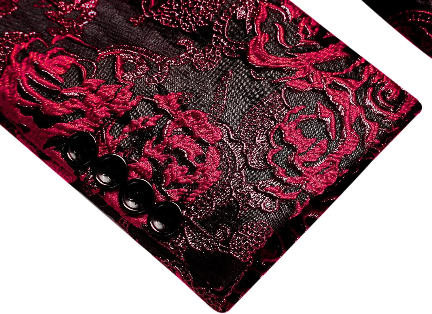 COOFANDY Men's Floral Tuxedo Jacket Rose Embroidered Suit Jacket Wedding Prom Dinner Party Blazer
