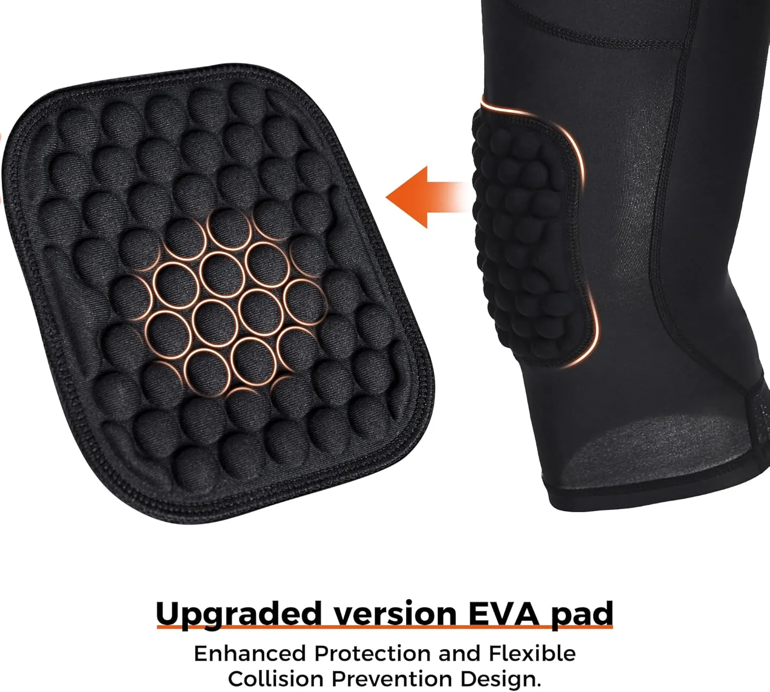 COOLOMG Basketball Leggings with Knee Pads for Kids Youth 3/4 Compression Pants Capri Tights Side Pockets