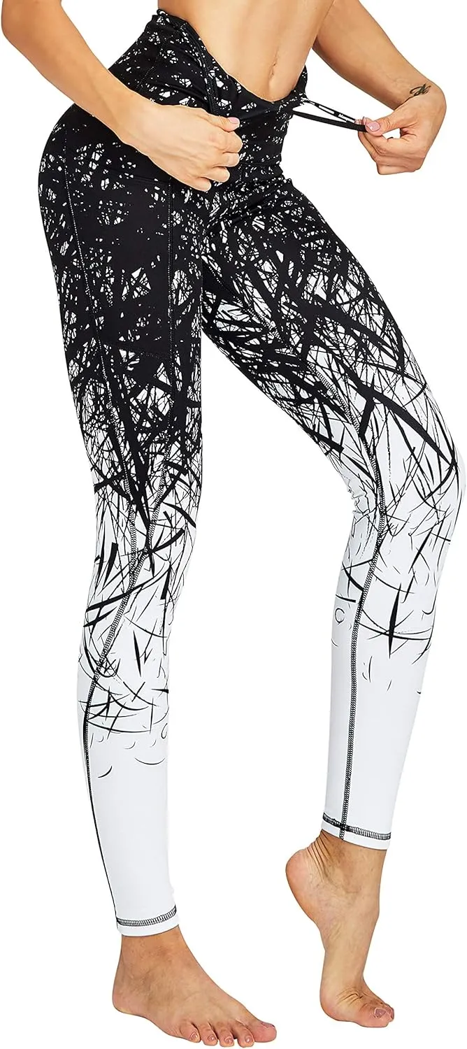 COOLOMG High Waist Yoga Pants with Pockets for Women Thick Tummy Control Workout Gym Running Leggings