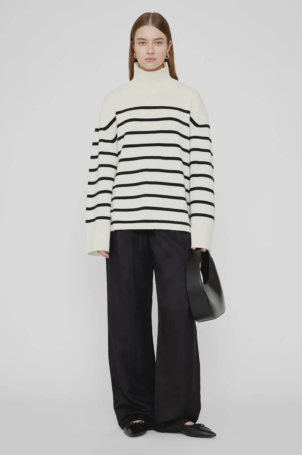 Courtney Sweater Ivory And Black Stripe
