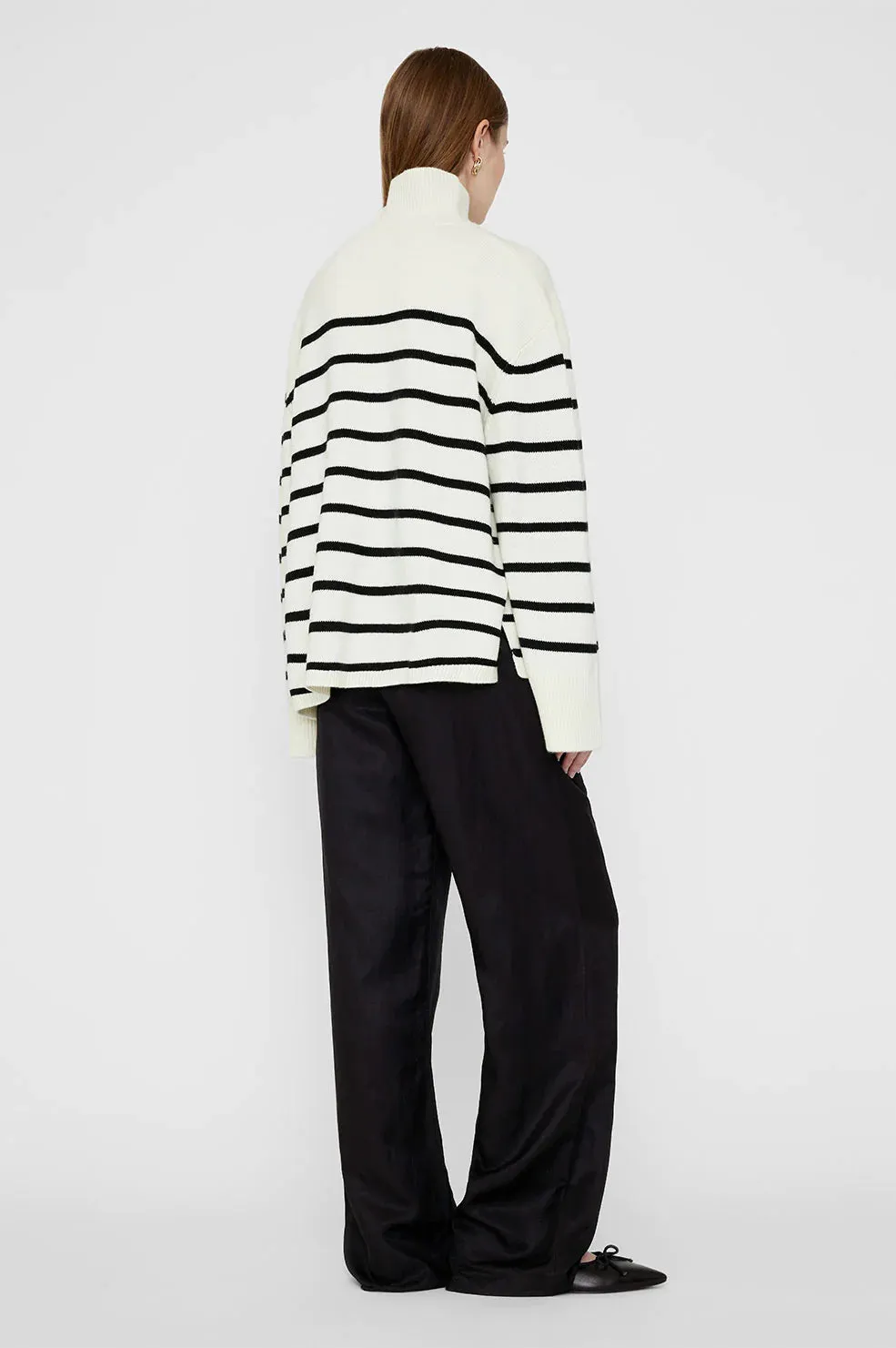 Courtney Sweater Ivory And Black Stripe