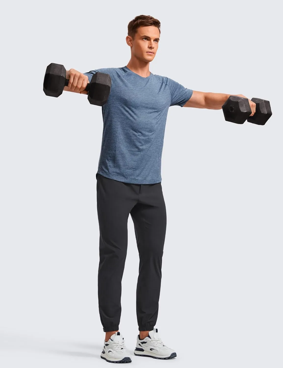 CRZ YOGA Athletic Joggers for Men - 29" Lightweight Running Training Pants with Zip Pockets and Ankle Zippers