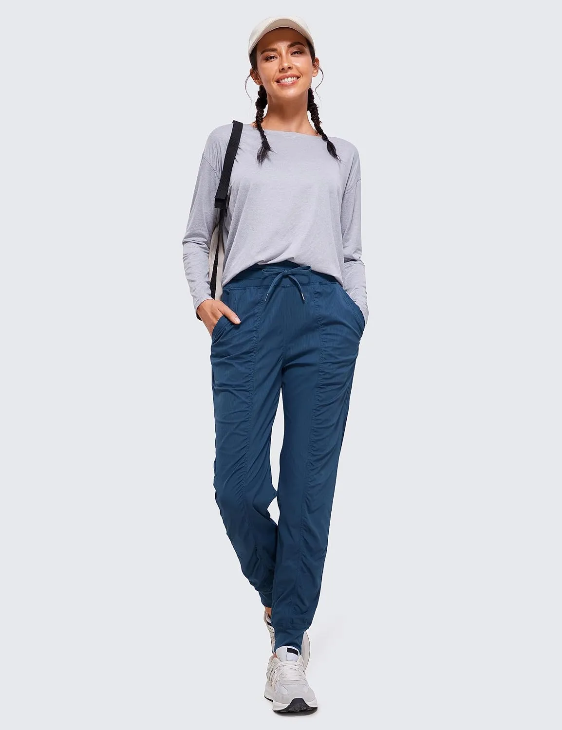 CRZ YOGA Lightweight Workout Joggers for Women, High Waisted Outdoor Running Casual Track Pants with Pockets
