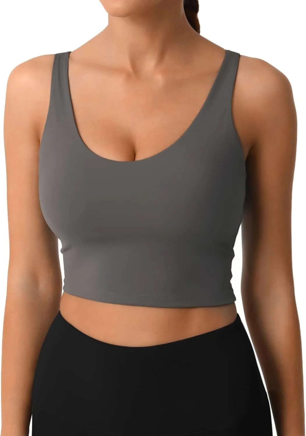 Desol Padded Longline Sports Bras for Women, Criss Cross Back Adjustable Strappy Running Workout Gym Yoga Crop Tank Top