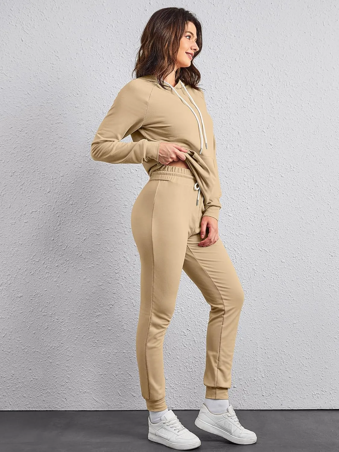 FUPHINE Women's Two Piece Outfits Sweatsuits Set Long Sleeve Pullover Hoodie and Jogger Sweatpants Tracksuit Lounge Sets