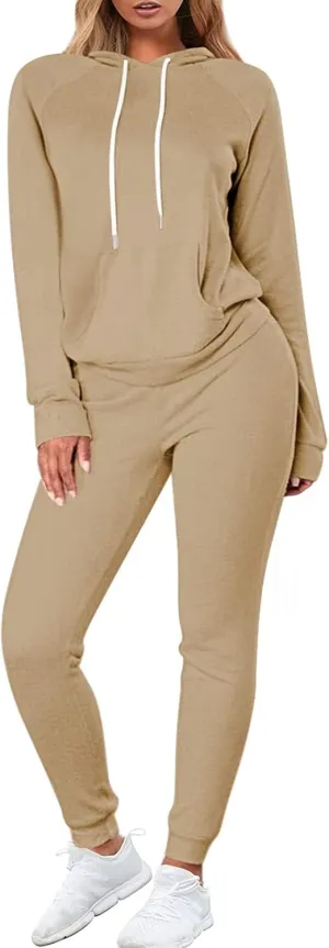 FUPHINE Women's Two Piece Outfits Sweatsuits Set Long Sleeve Pullover Hoodie and Jogger Sweatpants Tracksuit Lounge Sets