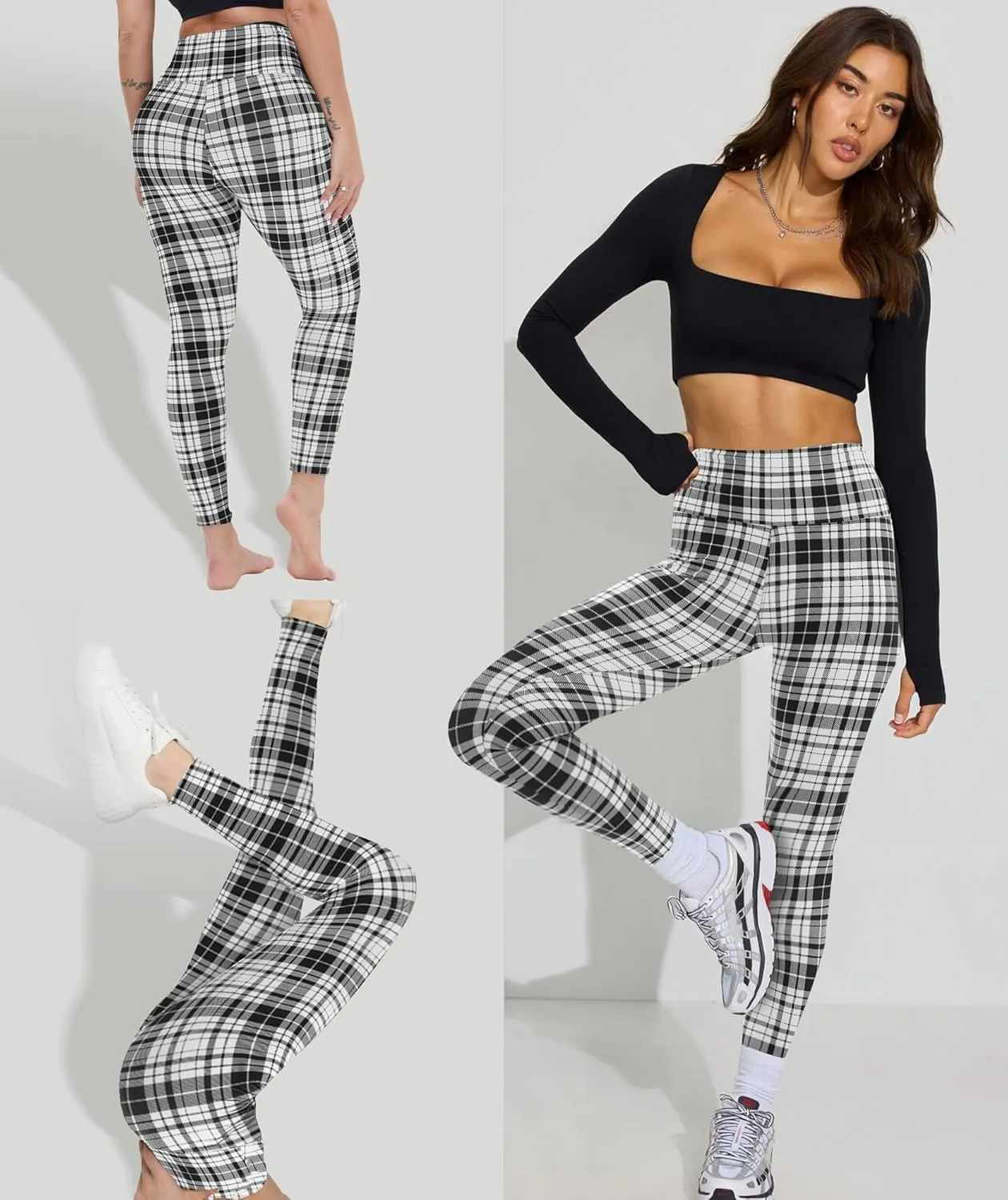 GAYHAY High Waisted Leggings for Women - Soft Opaque Slim Tummy Control Printed Pants for Running Cycling Yoga