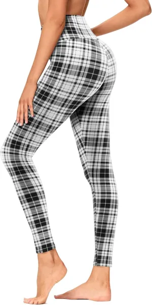 GAYHAY High Waisted Leggings for Women - Soft Opaque Slim Tummy Control Printed Pants for Running Cycling Yoga