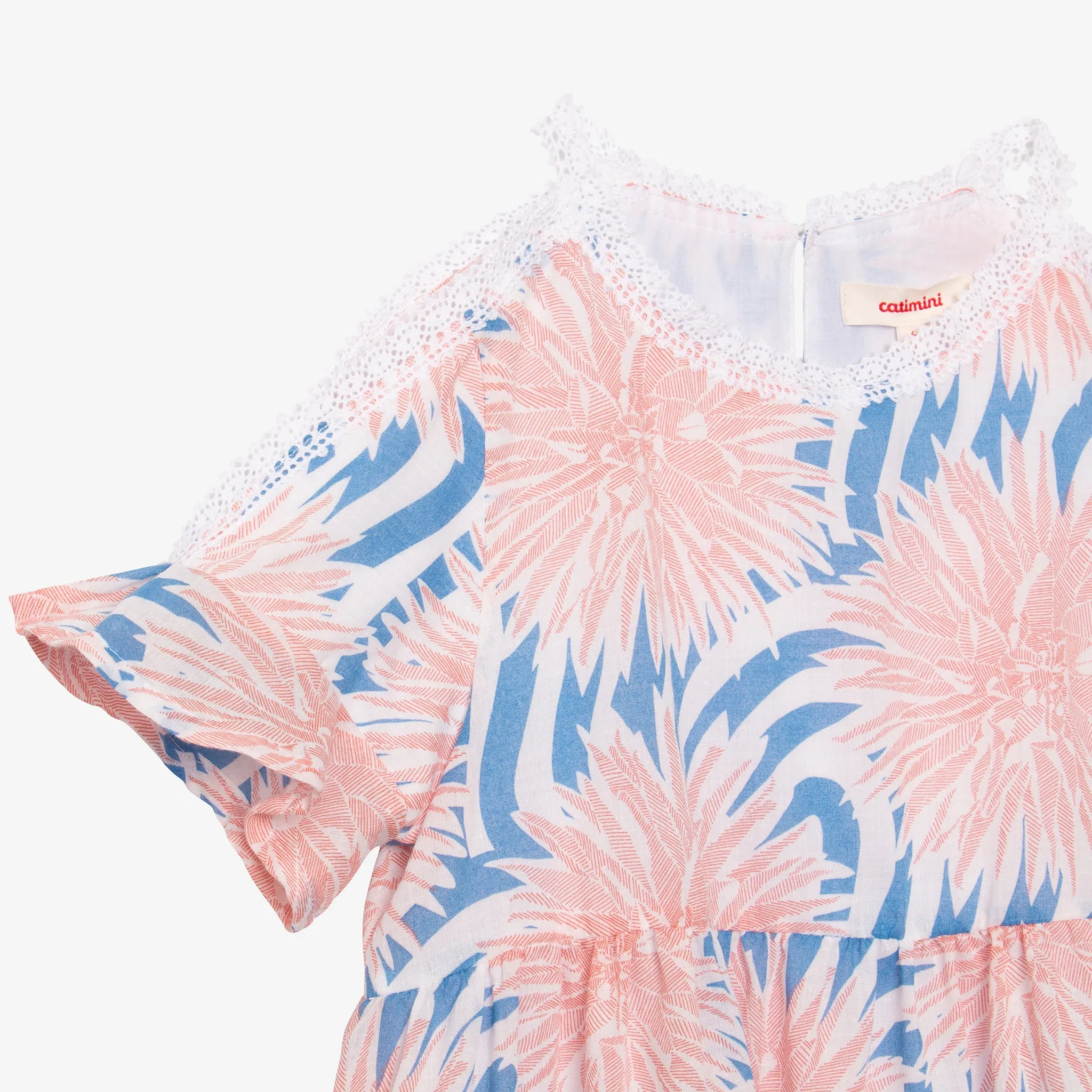 Girl printed dahlias flare dress