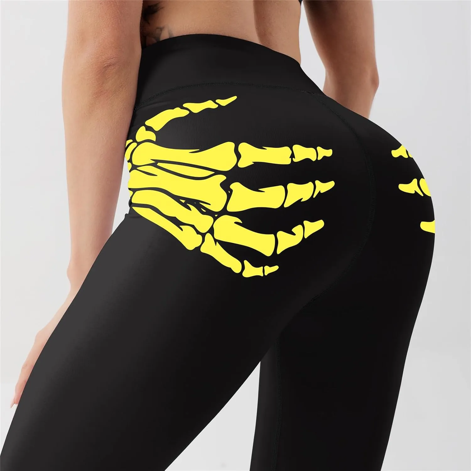Glow in The Dark Halloween Theme High Waisted Leggings for Women Fitness Yoga Pants Cycling Workout