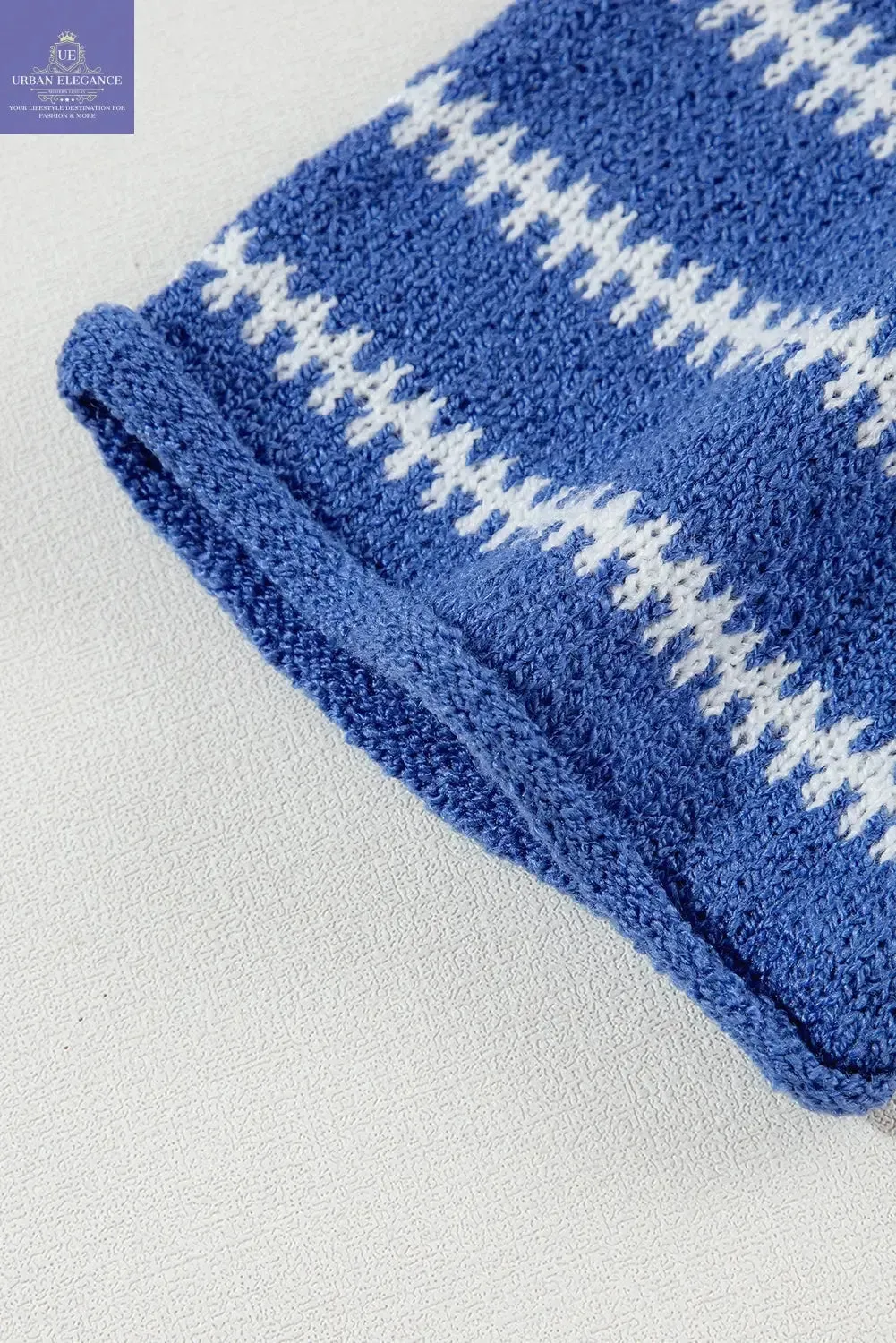 Green Stripe Drop Shoulder Casual Sweater