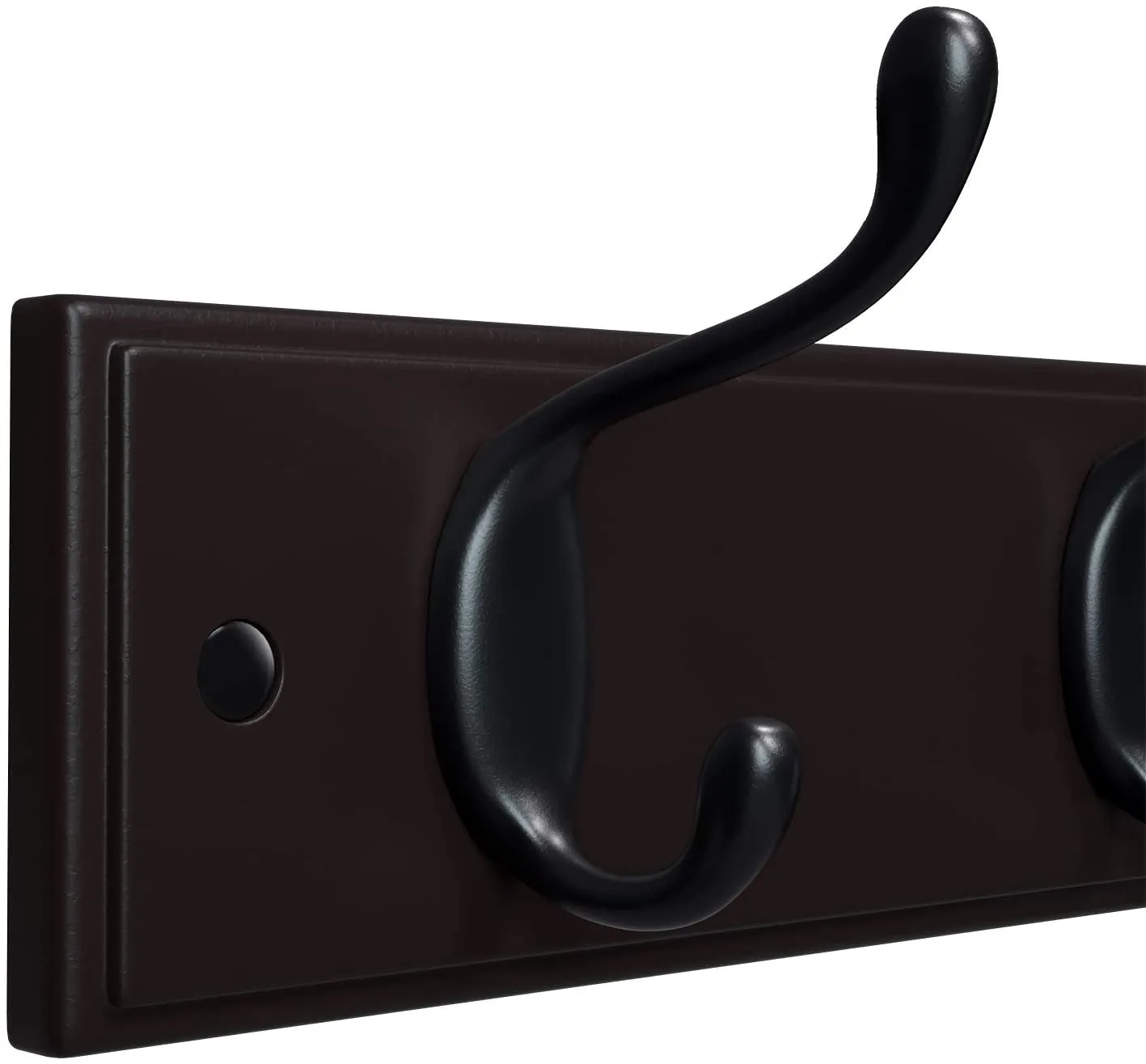 Hook Rack, Wall-Mounted Coat Rack, Hook Rail, with 4 Metal Hooks, for Entryway