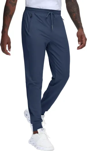 JWM Men's 30"/32"/34"/36" Inseam Joggers Tall Sweatpants 3 Zipper Pockets Stretch Lightweight Athletic Workout Gym Men Pants