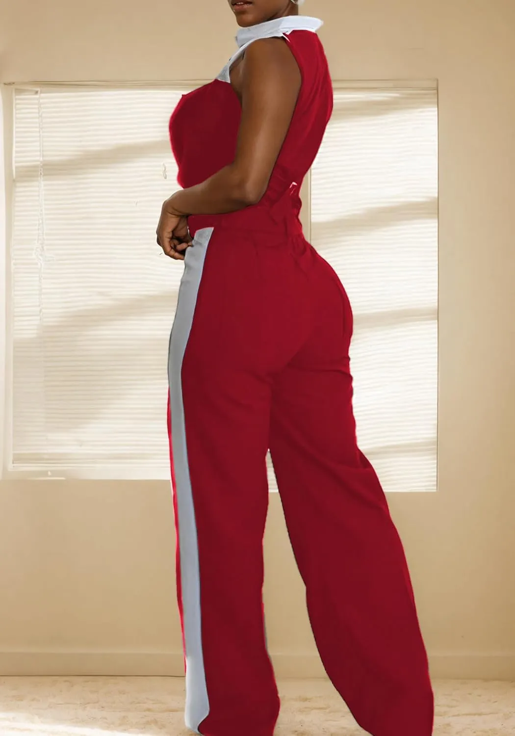 LAJIOJIO Pant Suits for Women Casual,Sleeveless Crop Vest Top and Business Pants Set with Pockets