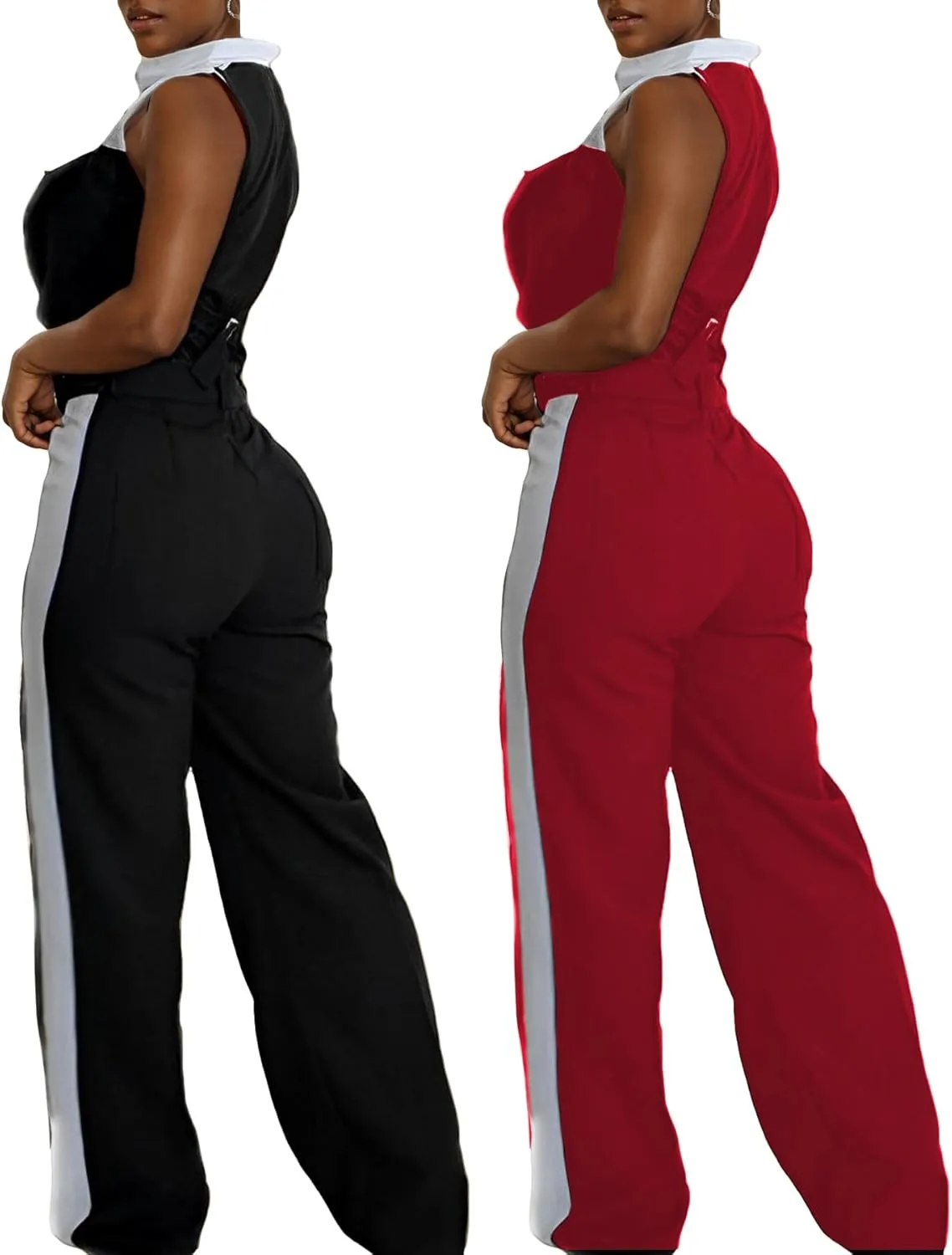 LAJIOJIO Pant Suits for Women Casual,Sleeveless Crop Vest Top and Business Pants Set with Pockets