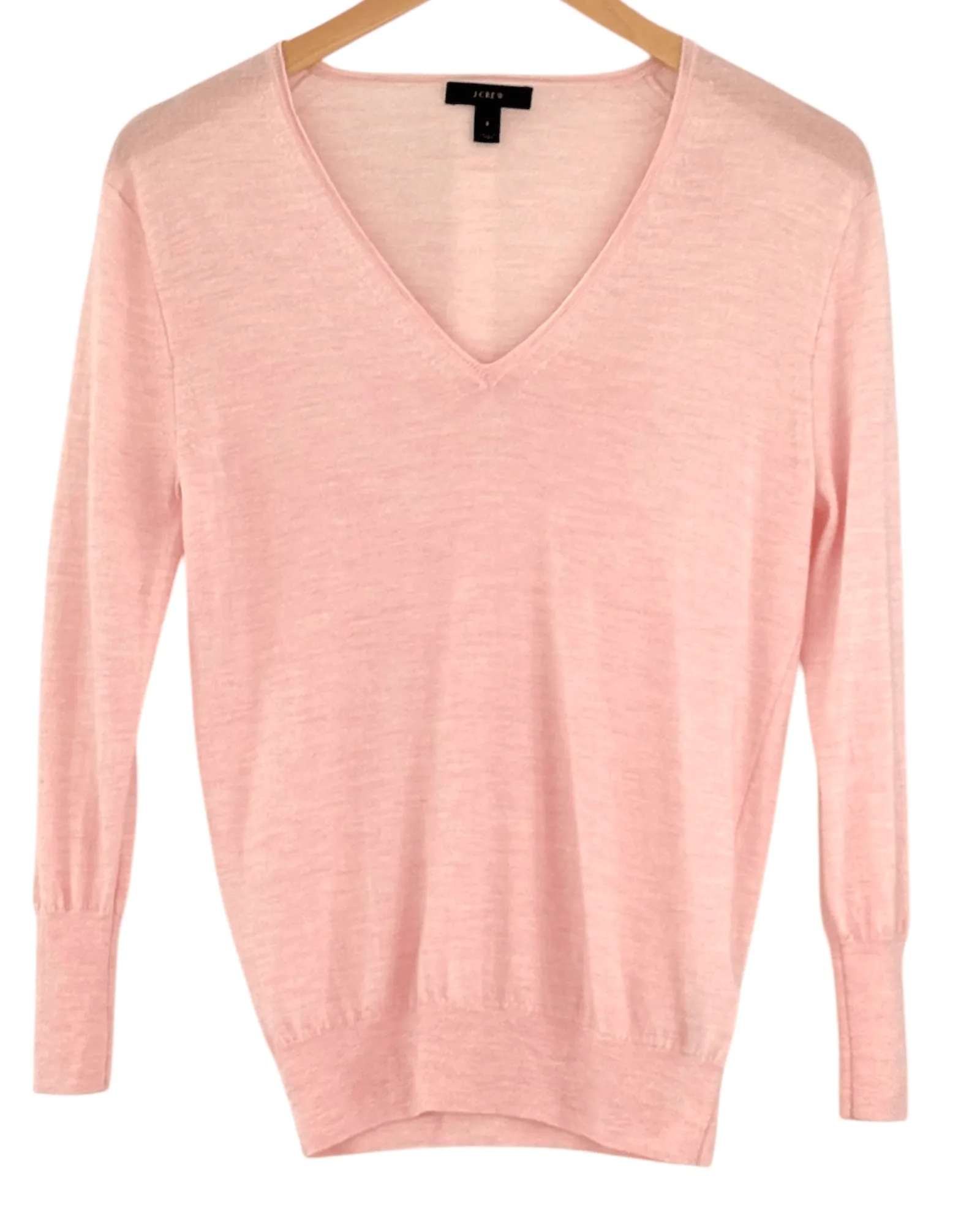 Light Spring Cockleshell Wool V-Neck Sweater