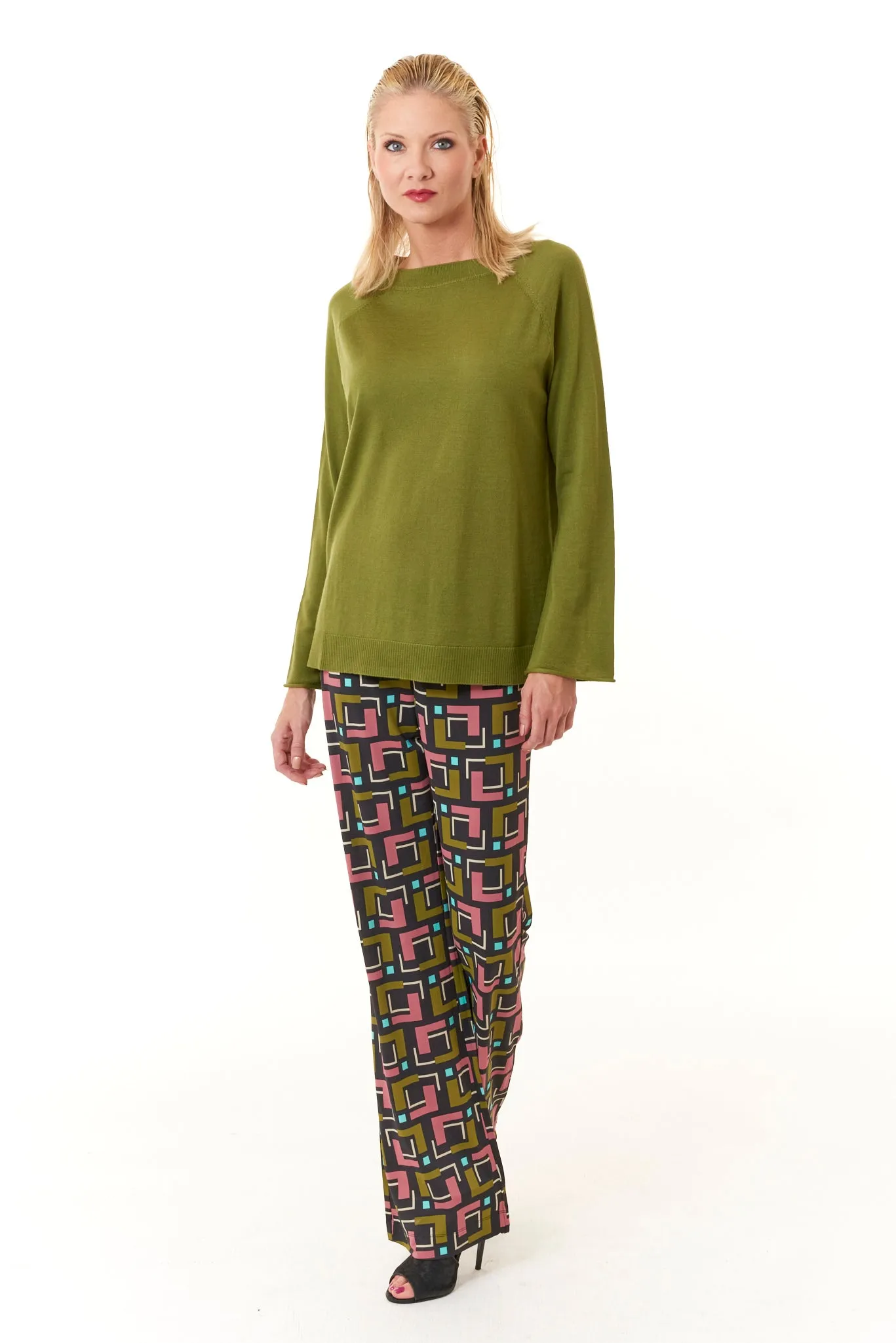 Maliparmi, superfine Wool, Bateau Neck Sweater- Italian Designer Collection