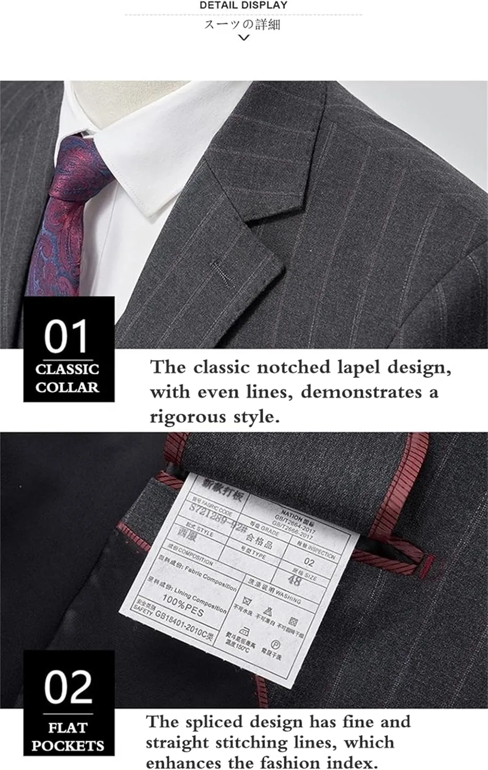 Men's Classic Stripe Suit 3 Piece Elegant Business Suit Two Button Wedding Prom Tuxedo Jacket Vest & Pants 2025