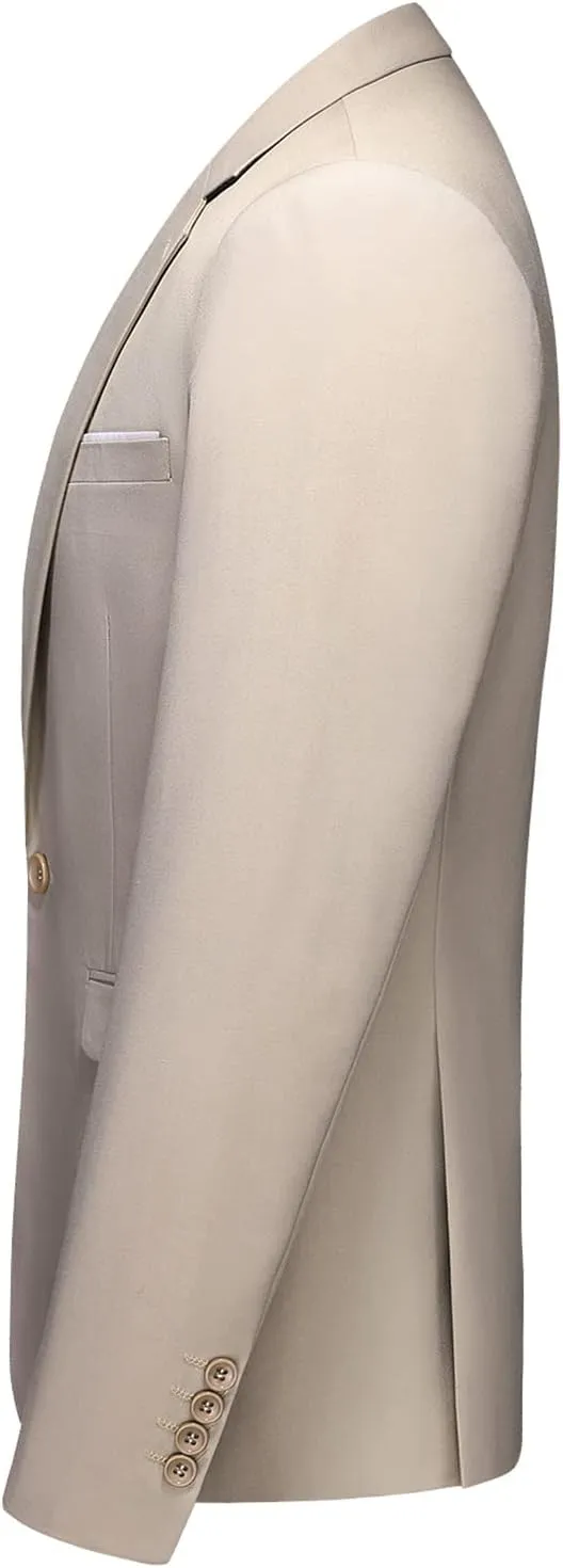 Men's Suits 3 Piece Slim Fit Suit One Button Solid Suit Blazer Jacket Vest Pants Set