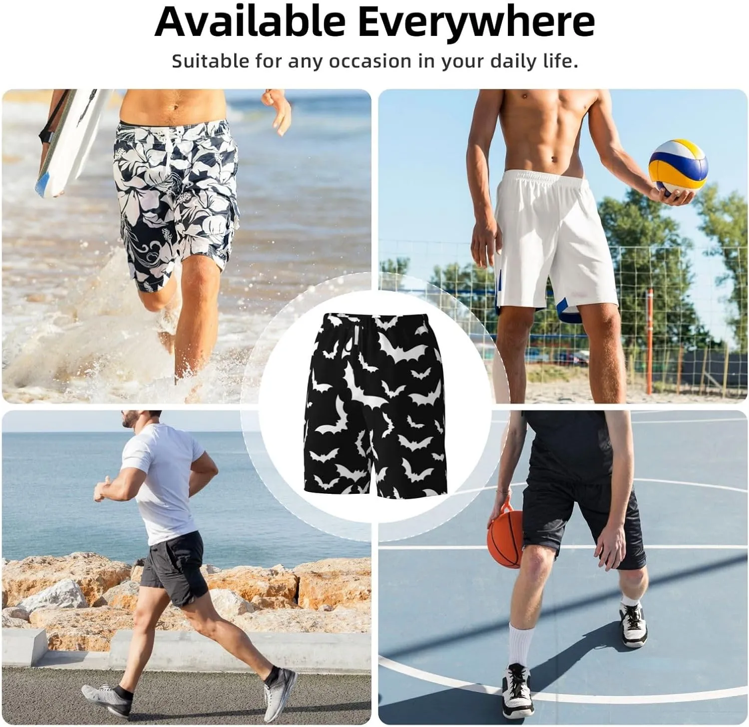 Mens Swim Trunks with Mesh Lining,Quick Dry Swimsuit Board Shorts Beach Pants Swimwear Bathing Suits