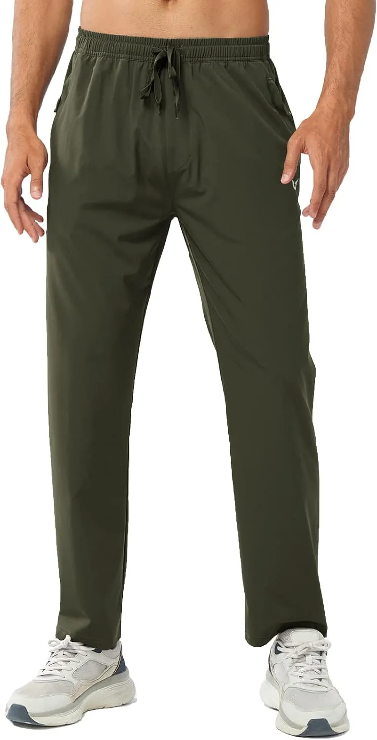 NORTHYARD Men's Athletic Pants Running Workout Joggers Lightweight Gym Jogging Track Casual Sweatpants with Zipper Pockets