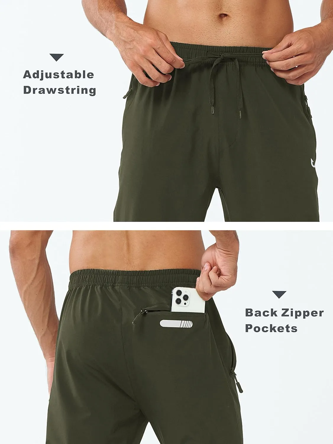 NORTHYARD Men's Athletic Pants Running Workout Joggers Lightweight Gym Jogging Track Casual Sweatpants with Zipper Pockets