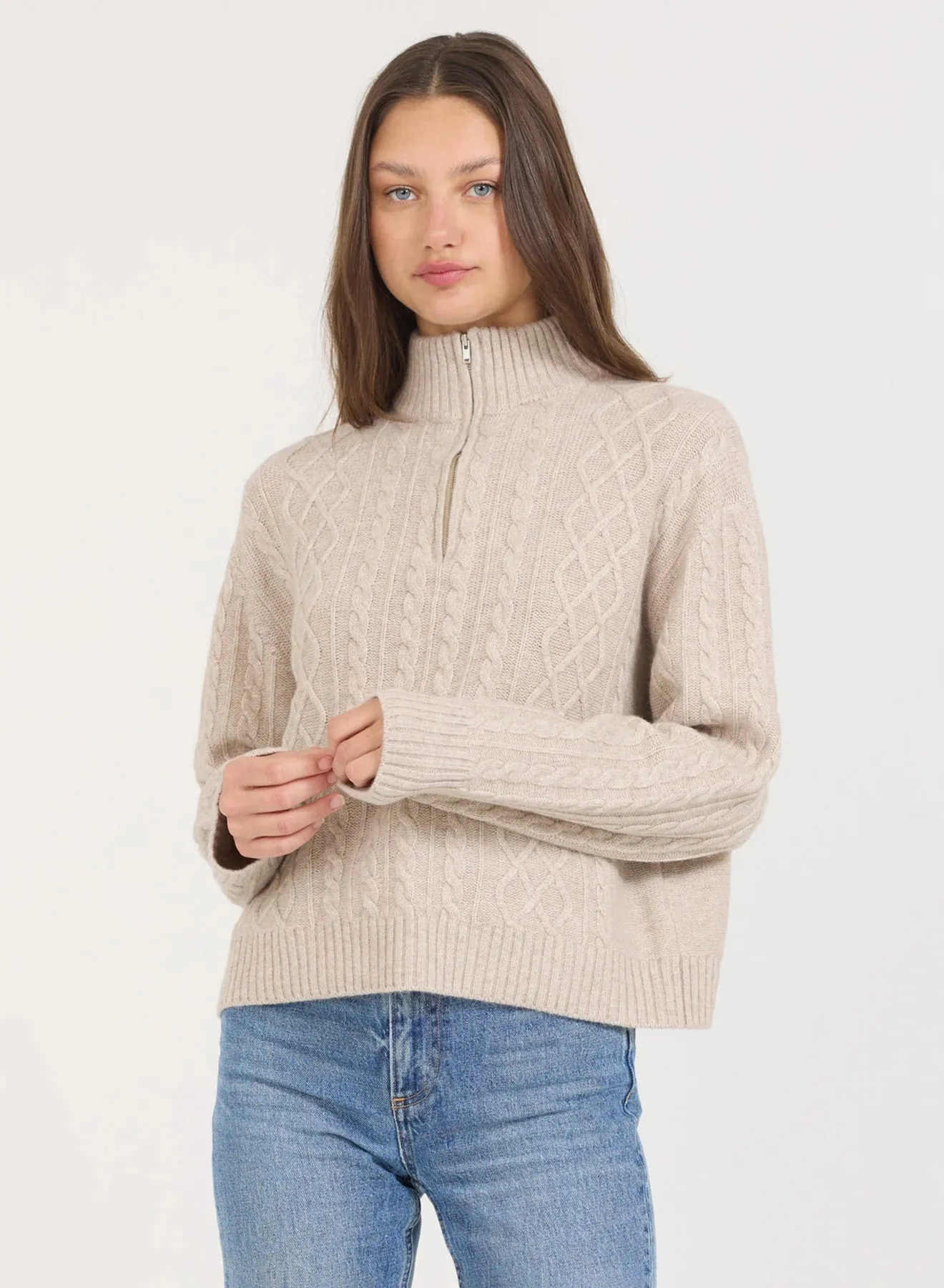 One Grey Day Lucia Pullover -Biscuit