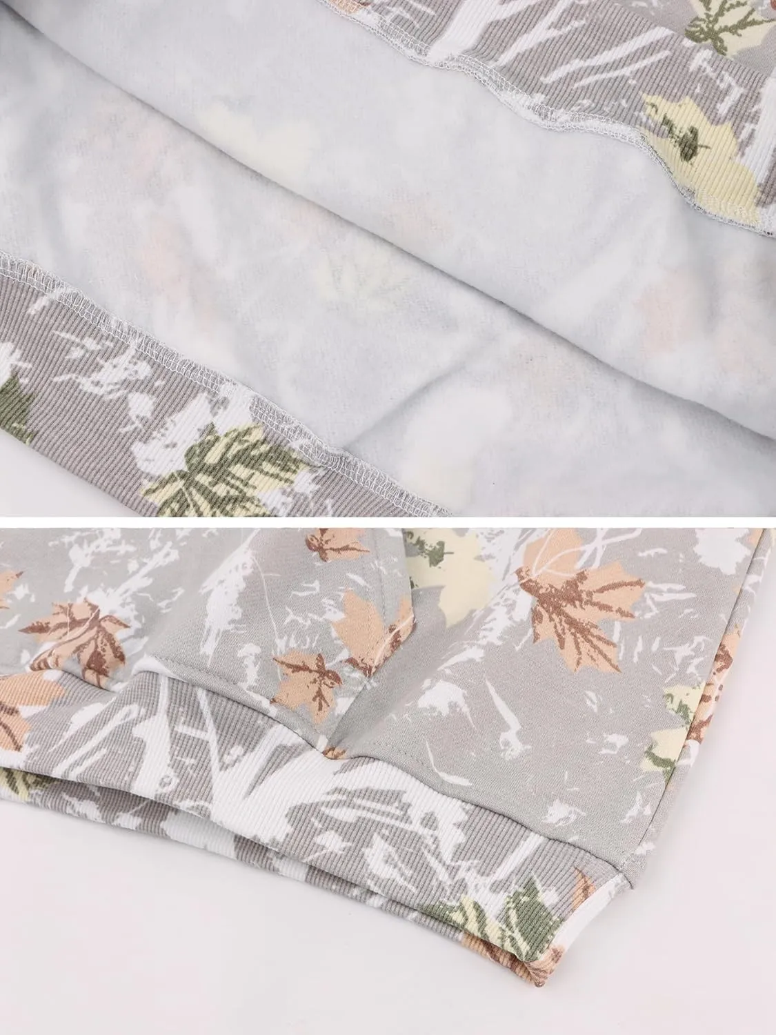Oversized Camo Sweatshirt For Women Men Maple Leaf Camouflage Sweatshirts Hunting Camo Pullover Tops