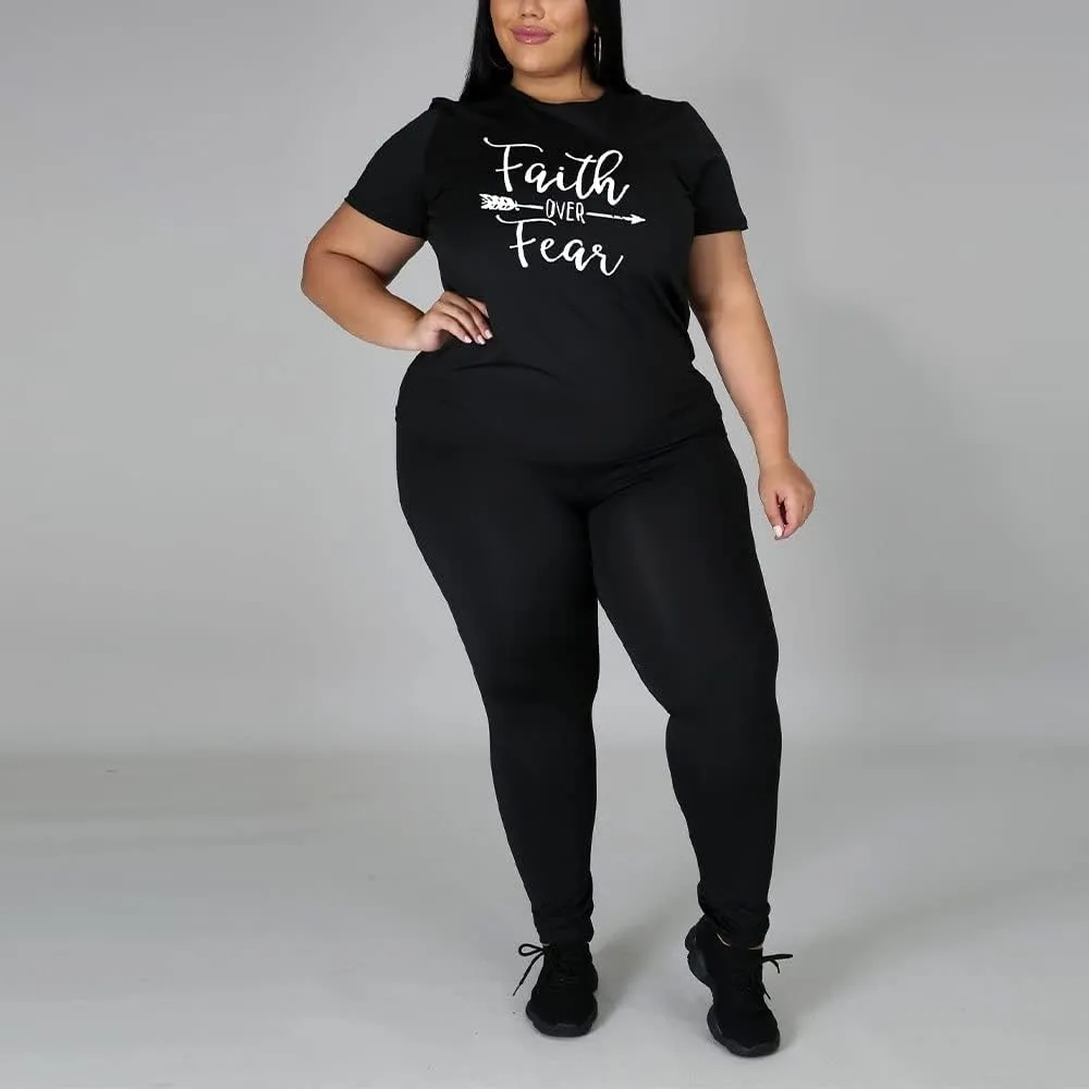 PINSV Plus Size Outfits For Women 2 Piece Sets 1x-5x